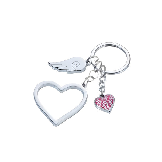 Troika Heart & Wing Charm Keyring