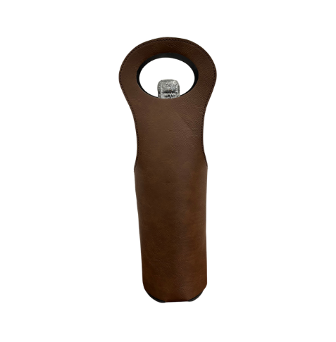 Brown Leatherette Wine Carrier